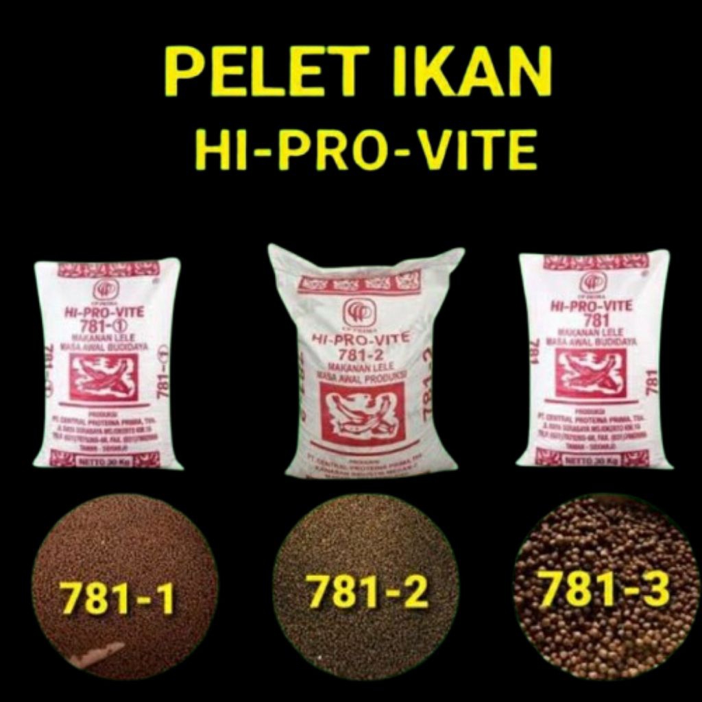 (1KG) PAKAN IKAN PELET APUNG HI-PRO-VITE 781-1/781-2/781-3(ORIGINAL)