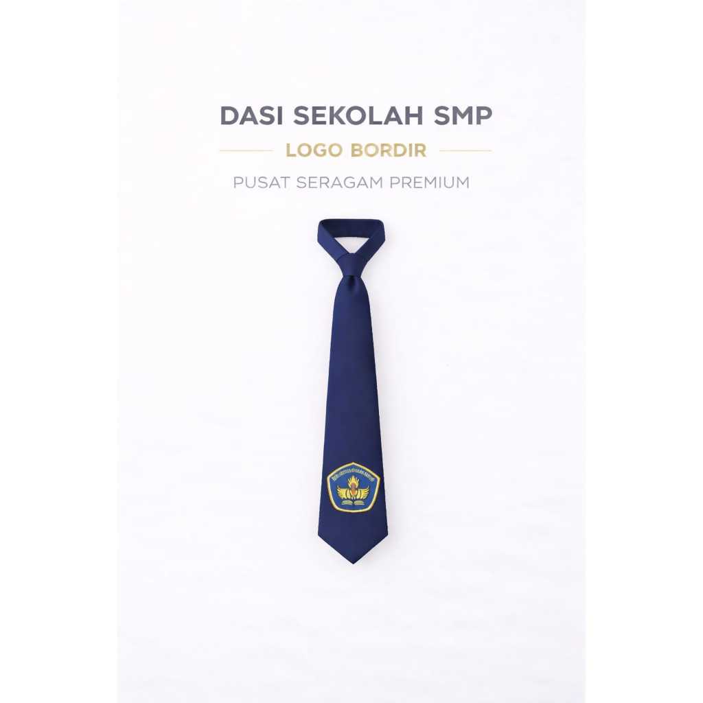 Dasi Sekolah SMP Laki-Laki Perempuan Logo Bordir
