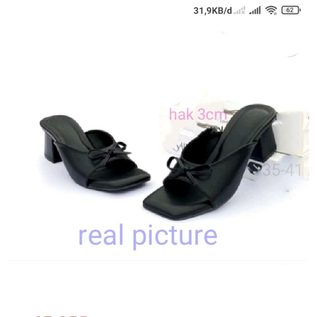 selop pita hak 3cm sandal wanita