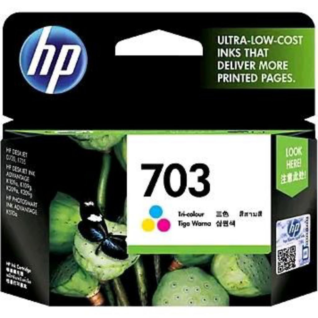 CARTRIDGE TINTA PRINTER HP 703 TRI COLOUR ORIGINAL