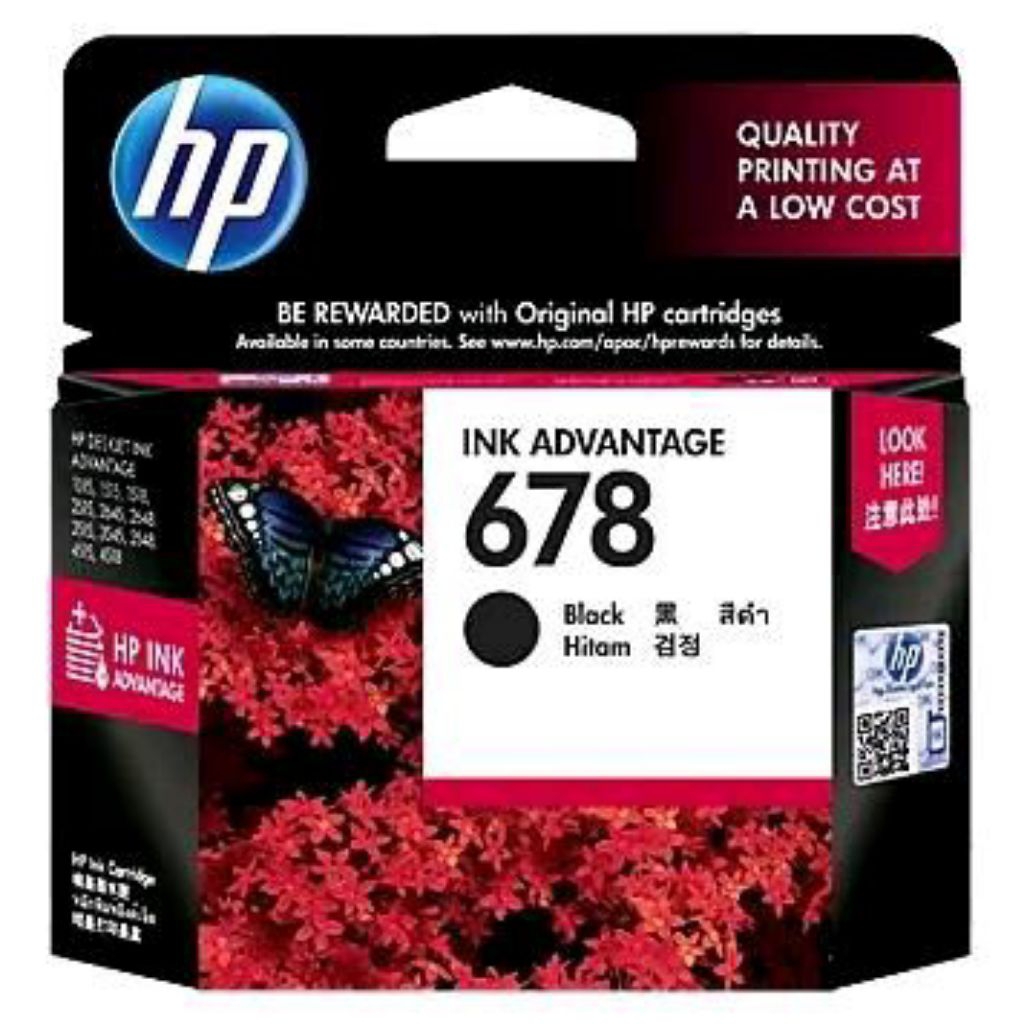 CARTRIDGE TINTA PRINTER HP 678 BLACK ORIGINAL