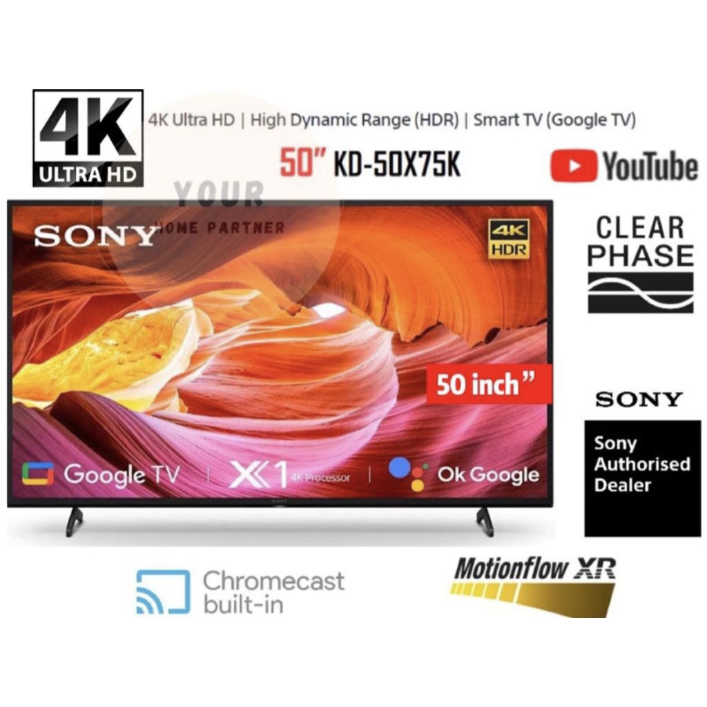 SONY KD-50X75K SONY BRAVIA 50 INCH 75K GOOGLE TV UHD 4K HDR10 50X75K