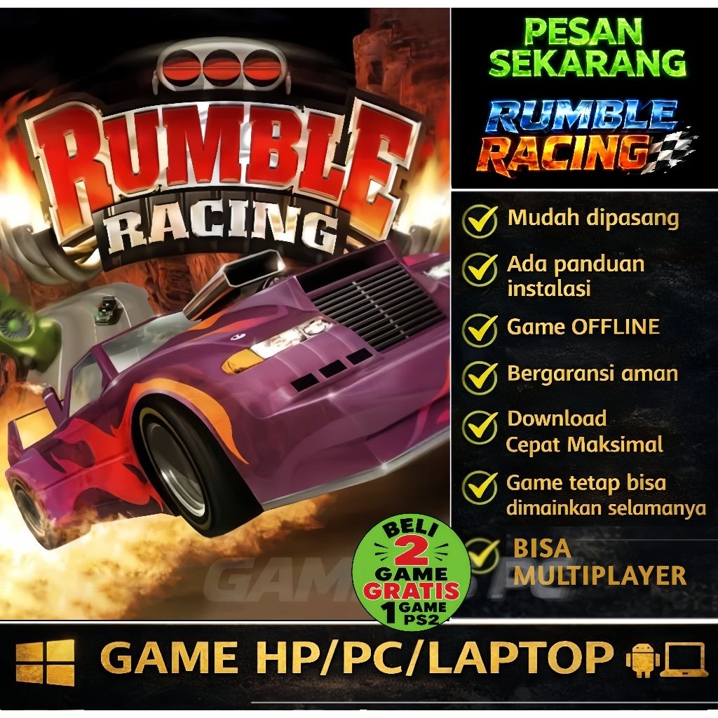 RUMBLE RACING PS2 - GAME ANDROID - GAME LAPTOP - GAME PC - GAME OFFLINE