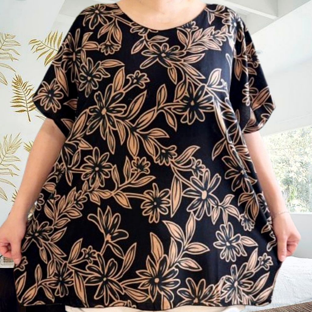 baju rayon wanita ld 142 cm bb -+100 kg oversize baju jumbo wanita atasan baju santai dan tidur wani