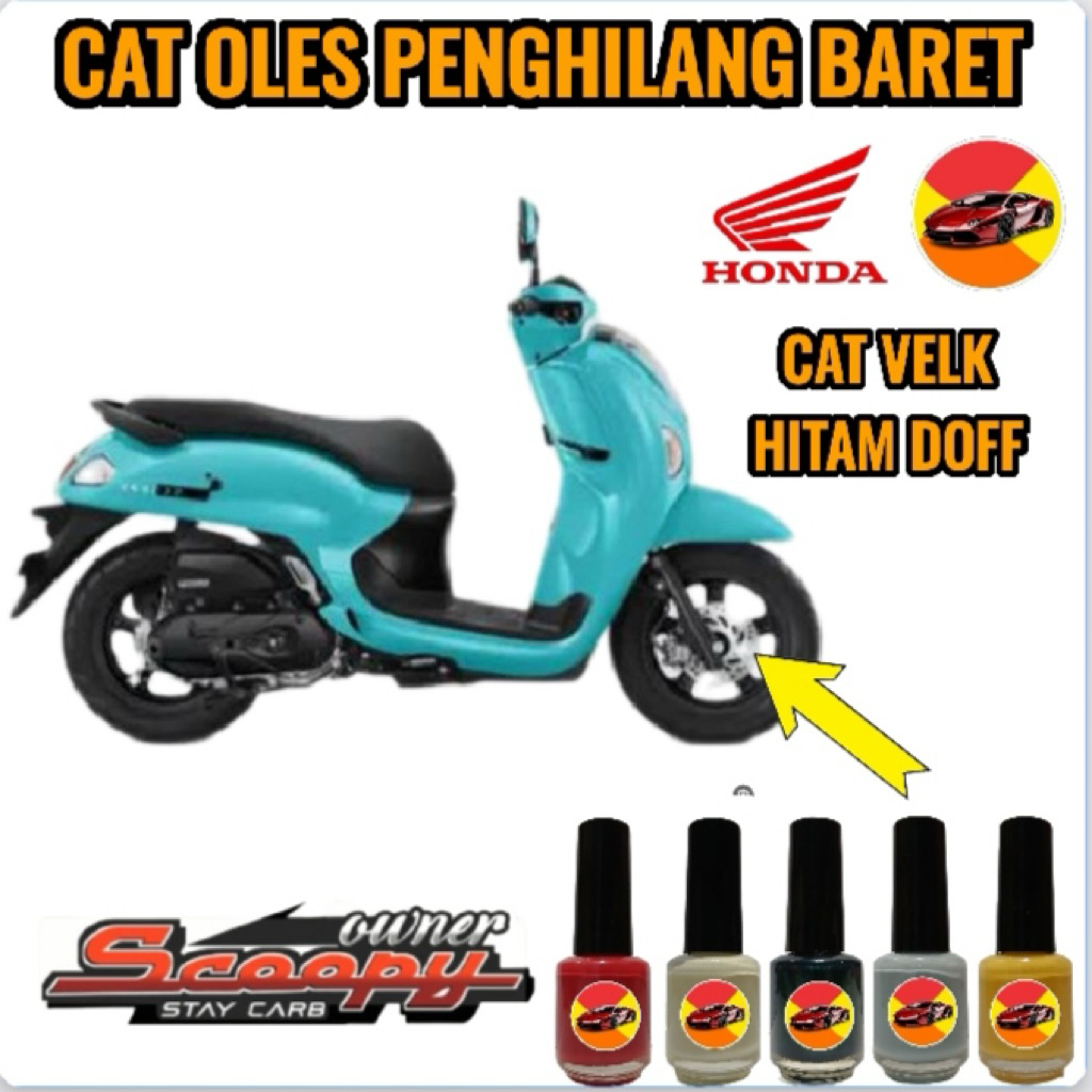 CAT OLES PENGHILANG BARET MOTOR HONDA SCOPY SCOOPY 2026 NEW CAT VELK HITAM DOFF