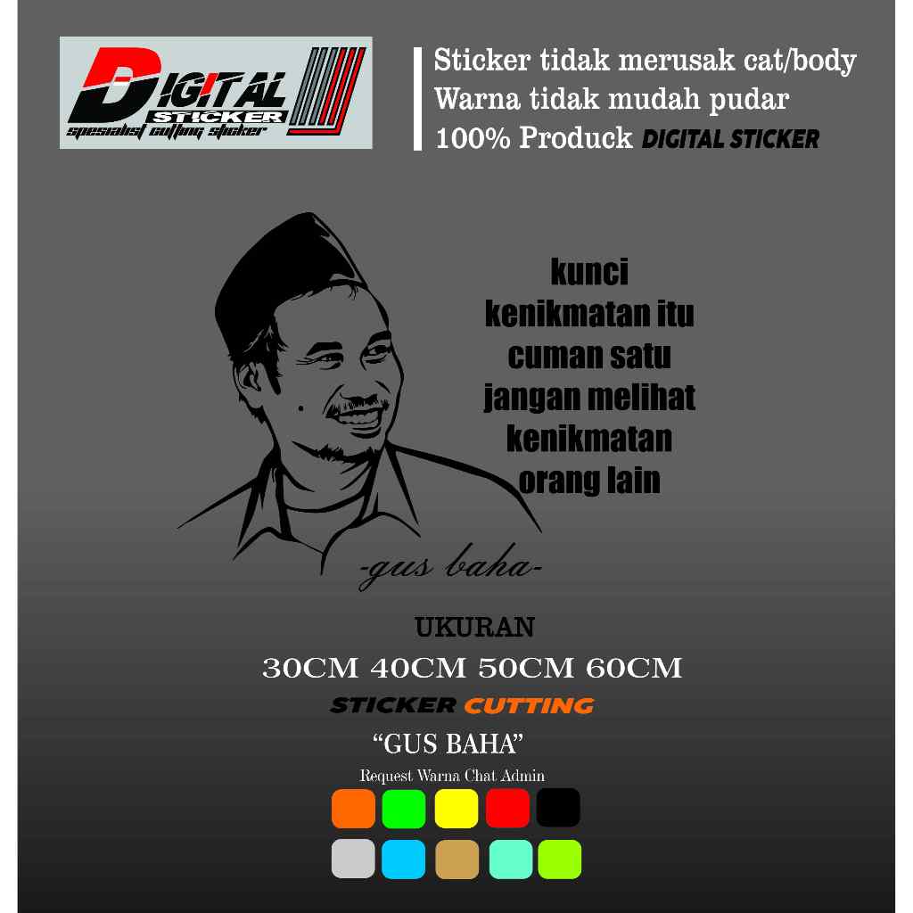 STICKER CUTTING STICKER GUS BAHA