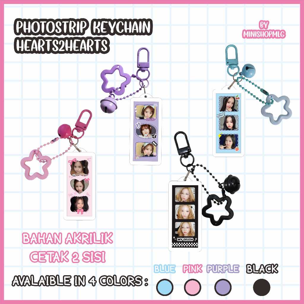 GANTUNGAN KUNCI HEART2HEARTS UNOFF - KEYCHAIN PHOTOSTRIP AKRILIK HEART2HEARTS