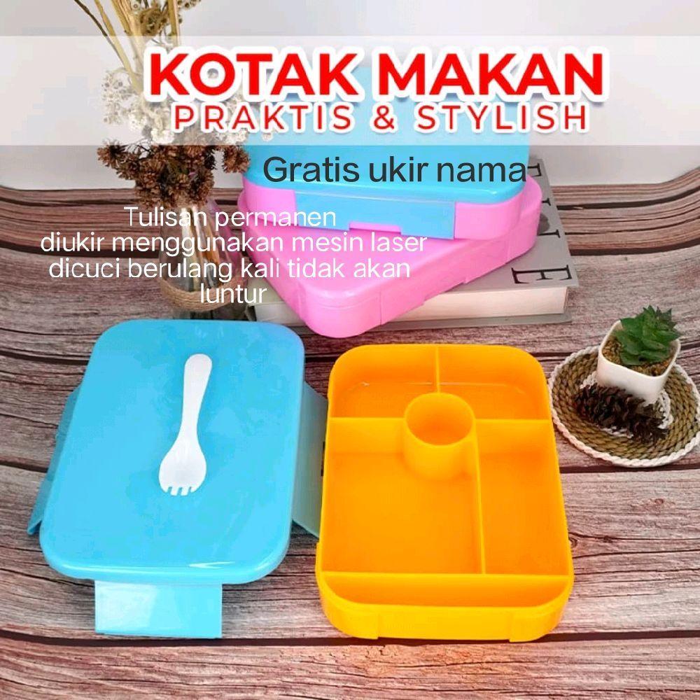 Gratis ukir nama kotak makan /lunch box/kotak bekal/kotak nasi/wadah bekal/kotak bekal MBG/Tepak nas