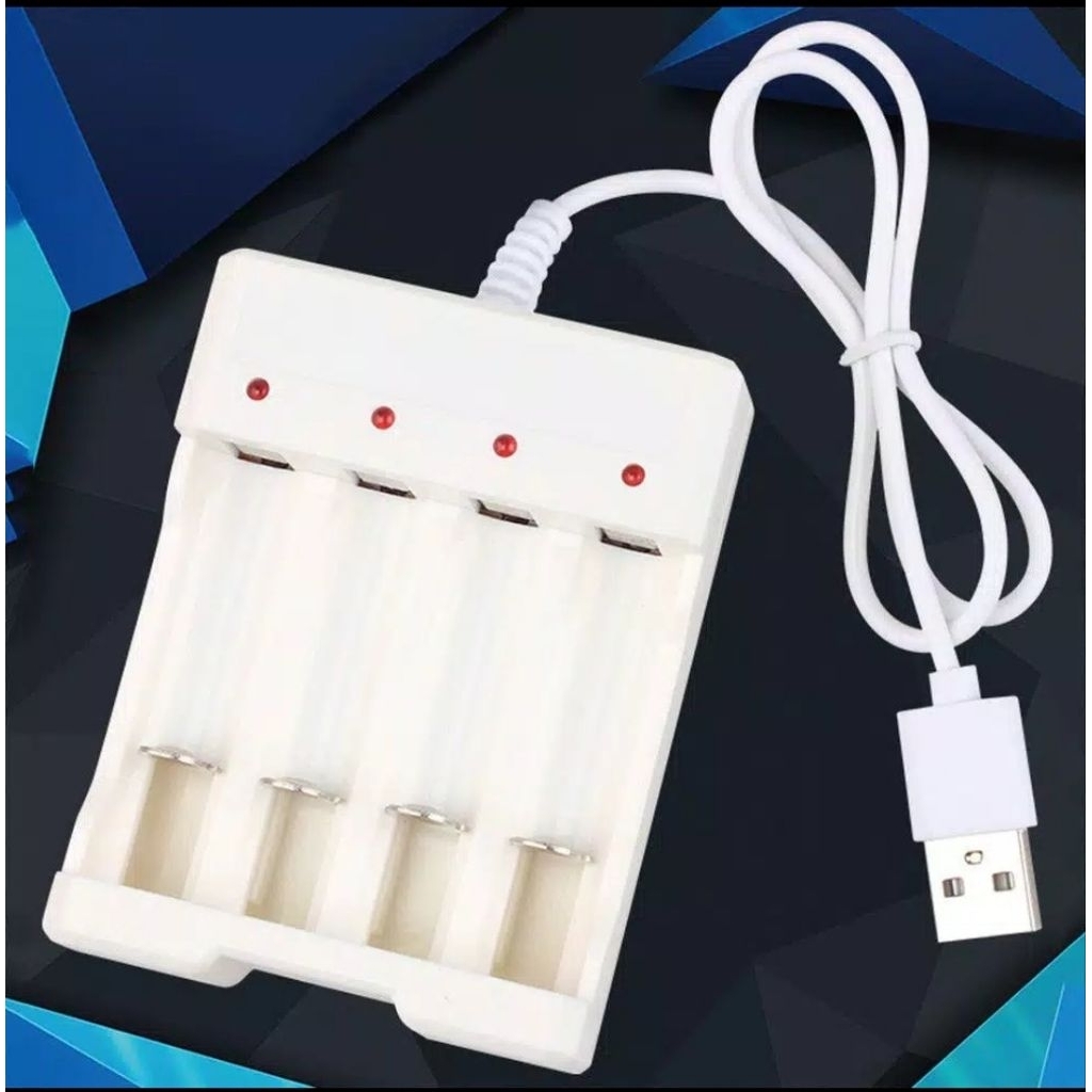 Charger Baterai AA dan AAA Usb Warna putih Charger AA USB