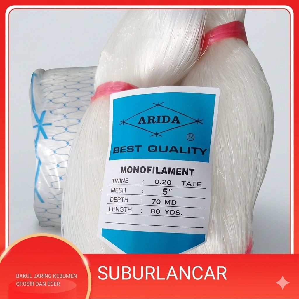 Jaring Ikan arida 0.20 5 inchi 70md/80yds tate pukat ikan pukat arida jaring arida jaring ikan senar