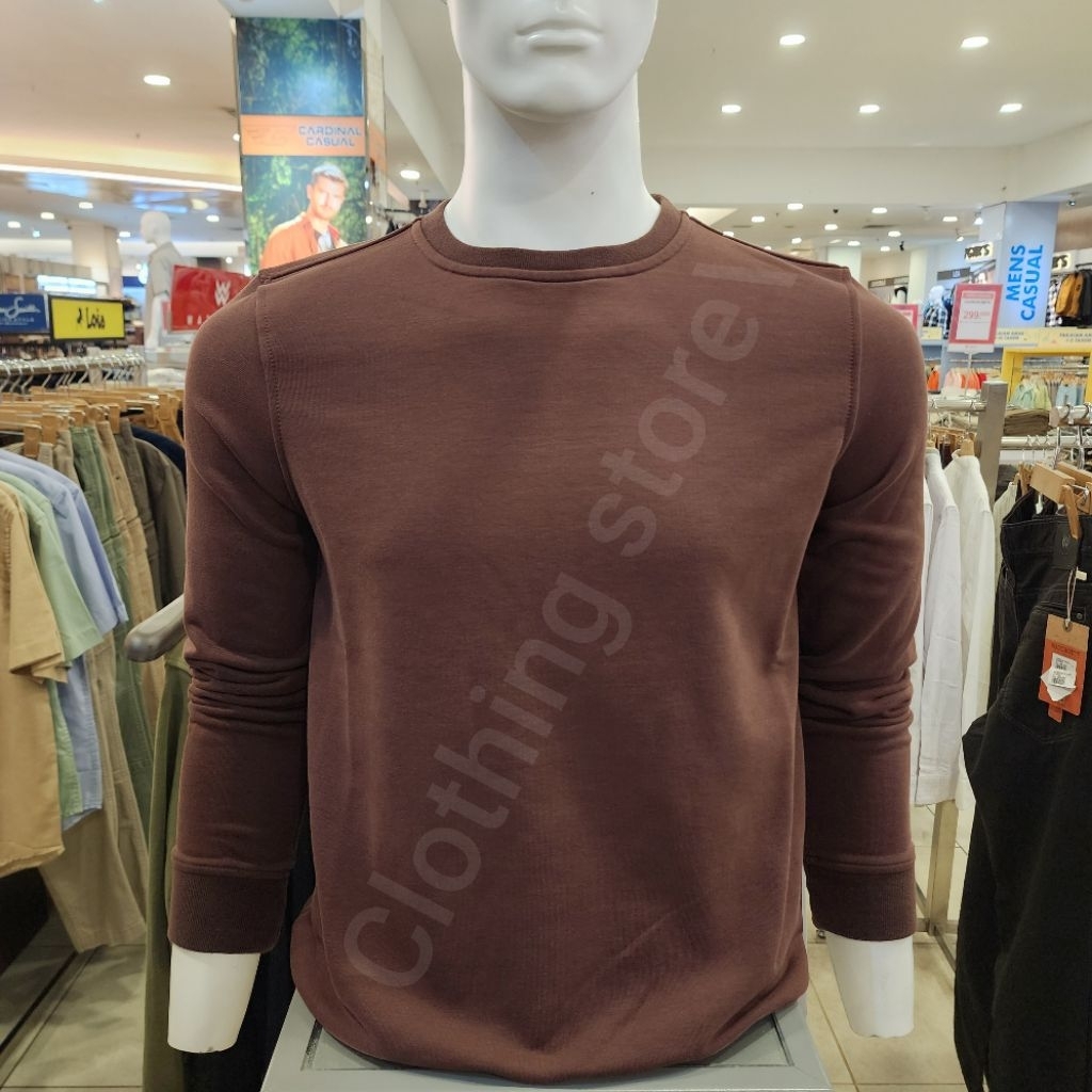 ANDREW SMITH ORIGINAL sweater pria lengan panjang coklat AAVARS0027J