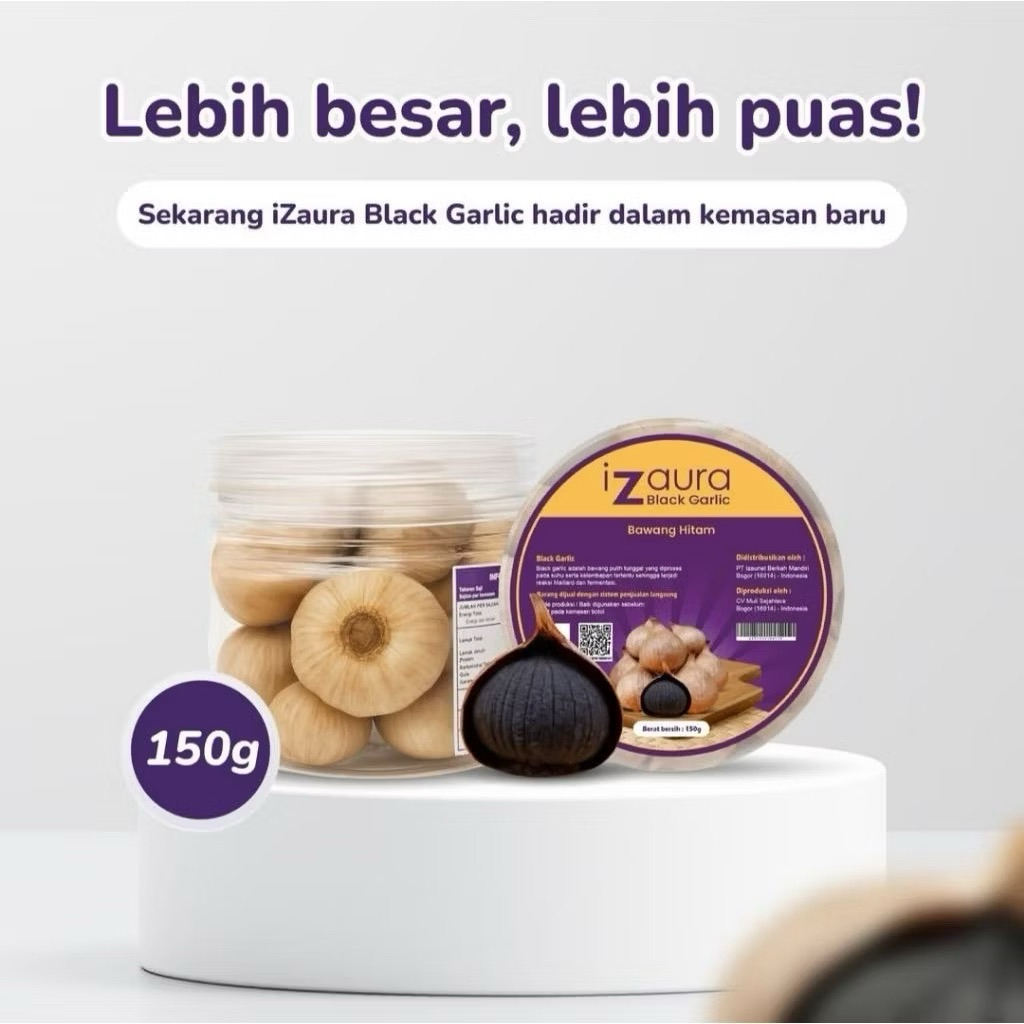 Black Garlic Izaura / Bawang Putih Tunggal Fermentasi Kaya Manfaat 150 gram