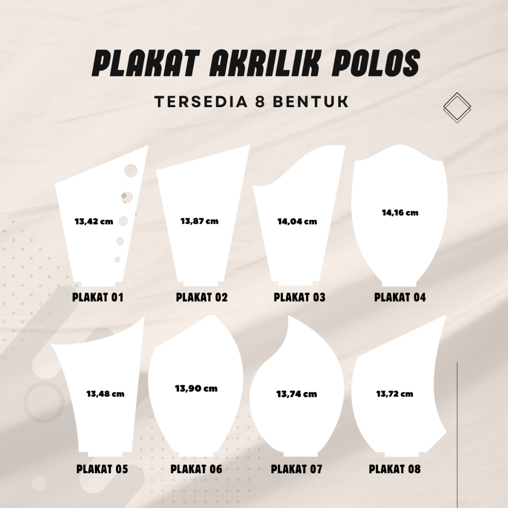 Plakat / Vandel Akrilik Polos Tanpa Stiker Souvenir Hadiah Kejuaraan Penghargaan