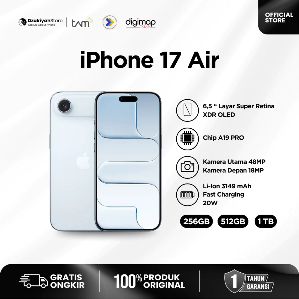 [DZAKIYAH STORE] IPHONE 17 AIR NEW GARANSI RESMI