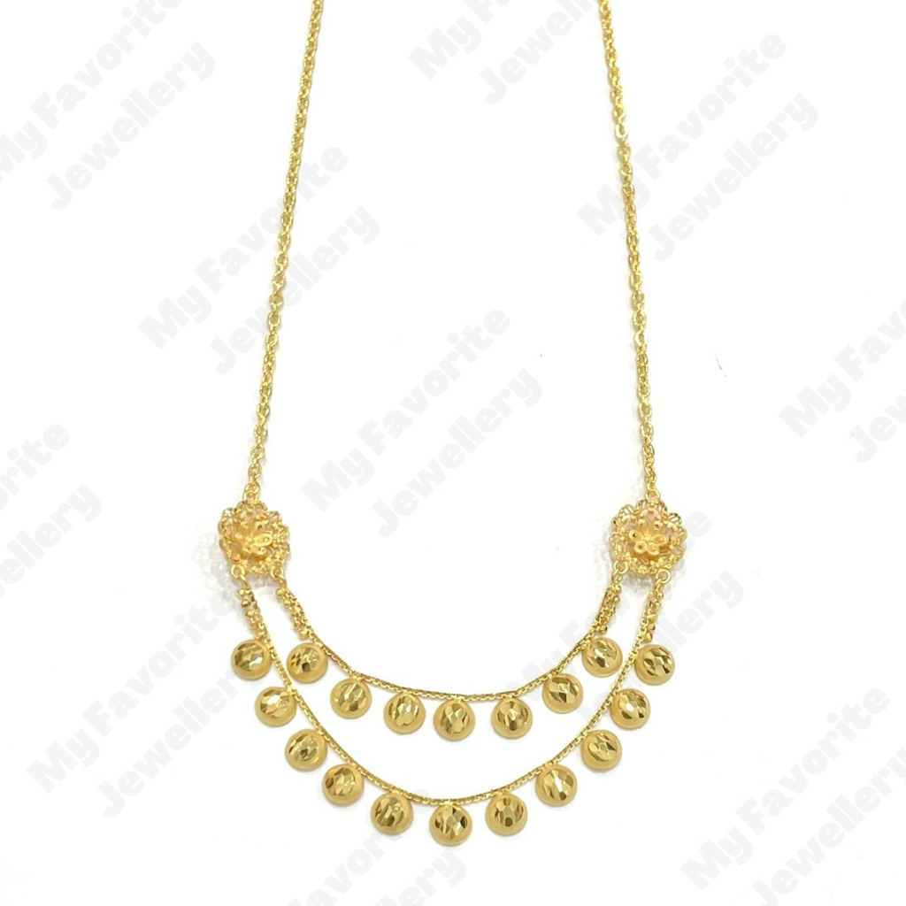 Kalung Layer Merica Bunga Kembang Emas Asli Kadar 700 16K