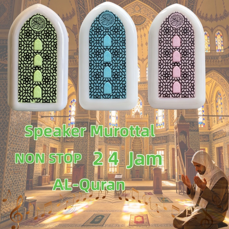Al Quran Speaker Mini Portabel dengan Lampu LED Ruqyah Harian