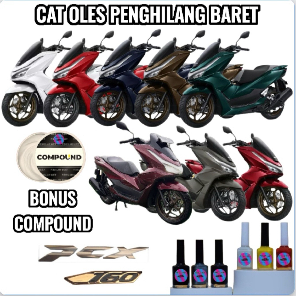CAT OLES PENGHILANG BARET MOTOR HONDA PCX 150 160 ALL NEW 2026 CBS & ABS WARNA MATTE WHITE HITAM GLO