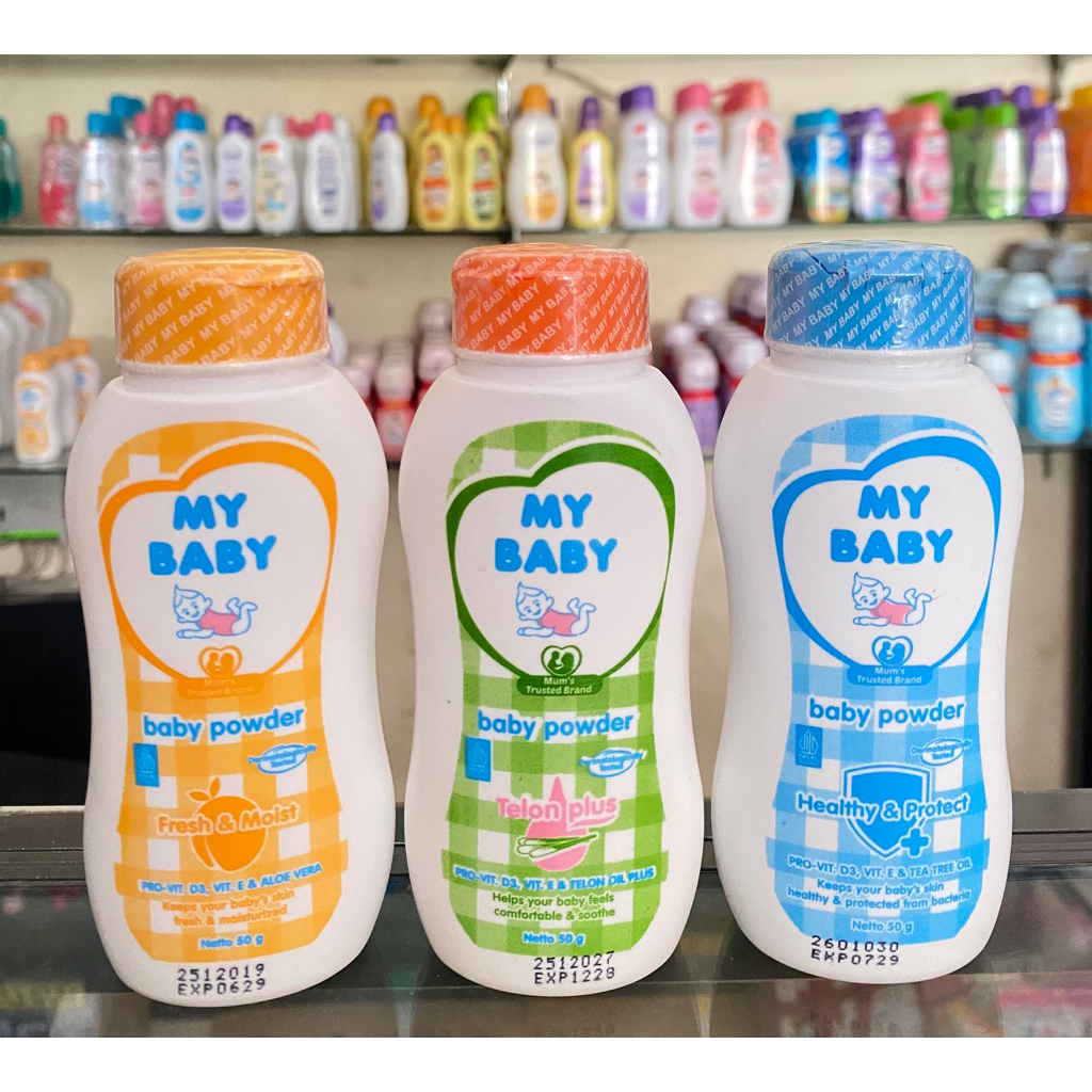 Bedak Bayi My Baby 50gr - Aroma Segar, Lembut, Praktis