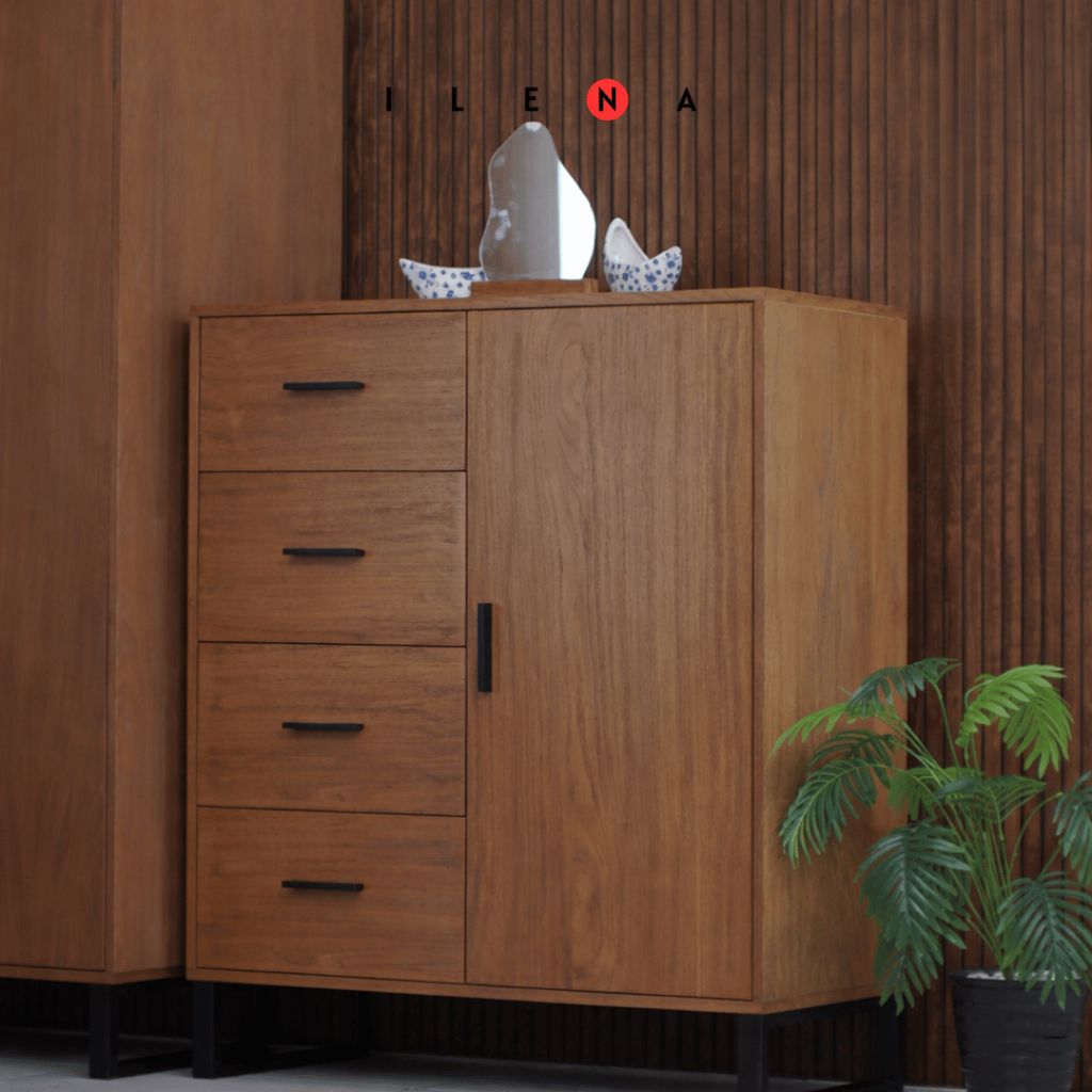 ILENA FURNITURE Cody - Dresser 4 Drawer / Rak Laci / Lemari Laci 4 Tingkat / Rak Laci Serbaguna