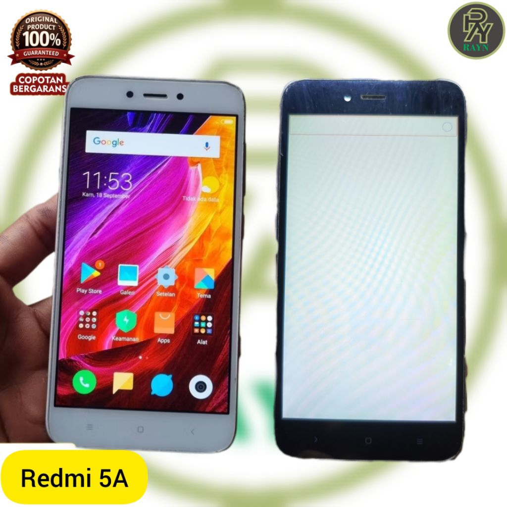 Lcd plus frame saja xiaomi redmi 5a putih ORIGINAL COPOTAN normal garansi