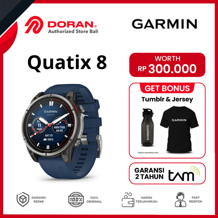 Garmin Quatix 6 Sapphire Smartwatch - Jam Tangan GPS Serat Karbon