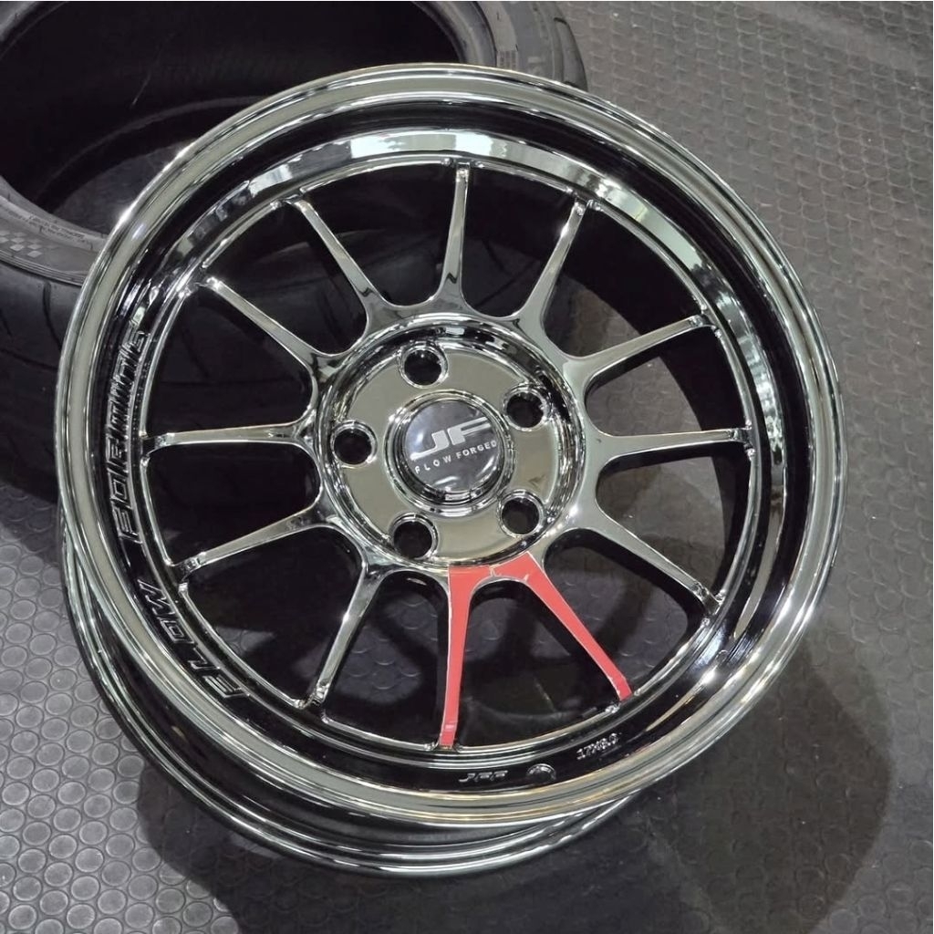 velg racing ring 17 lebar 8 VENOM 5 JF BUZZ BLACK CROME ET 40 velg mobil r17 Innova venturer Almaz z