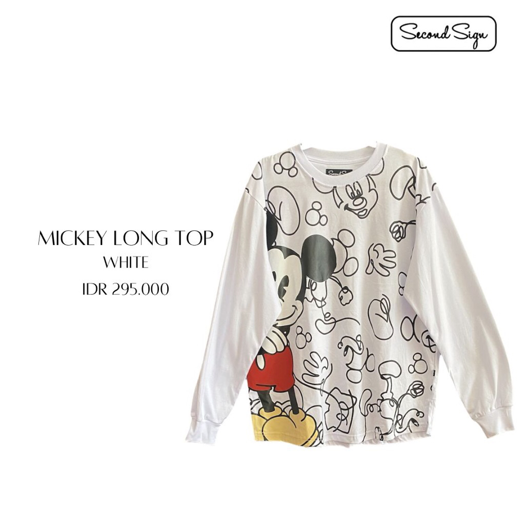 Skyshop Hijab Mickey Long Top Series Terbaru By SecondSign Bahan Cotton Combed