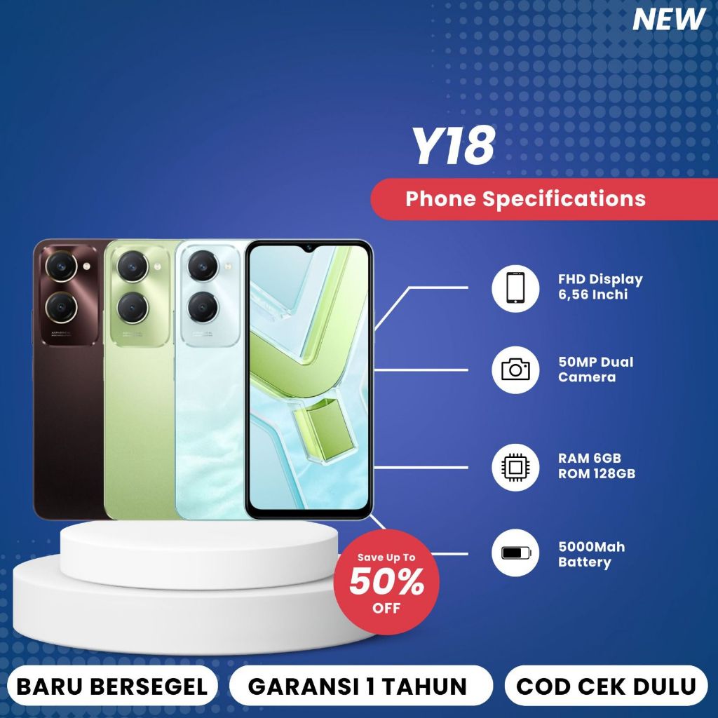 HP Smartphone Android V Y18 Ram 8/256 GB