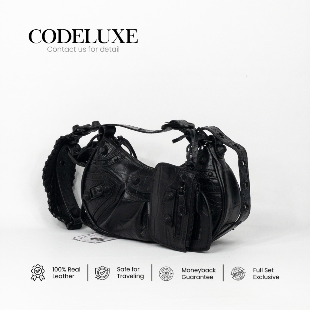[CODELUXE] Le Cagole XS Bag Black Croco BHW