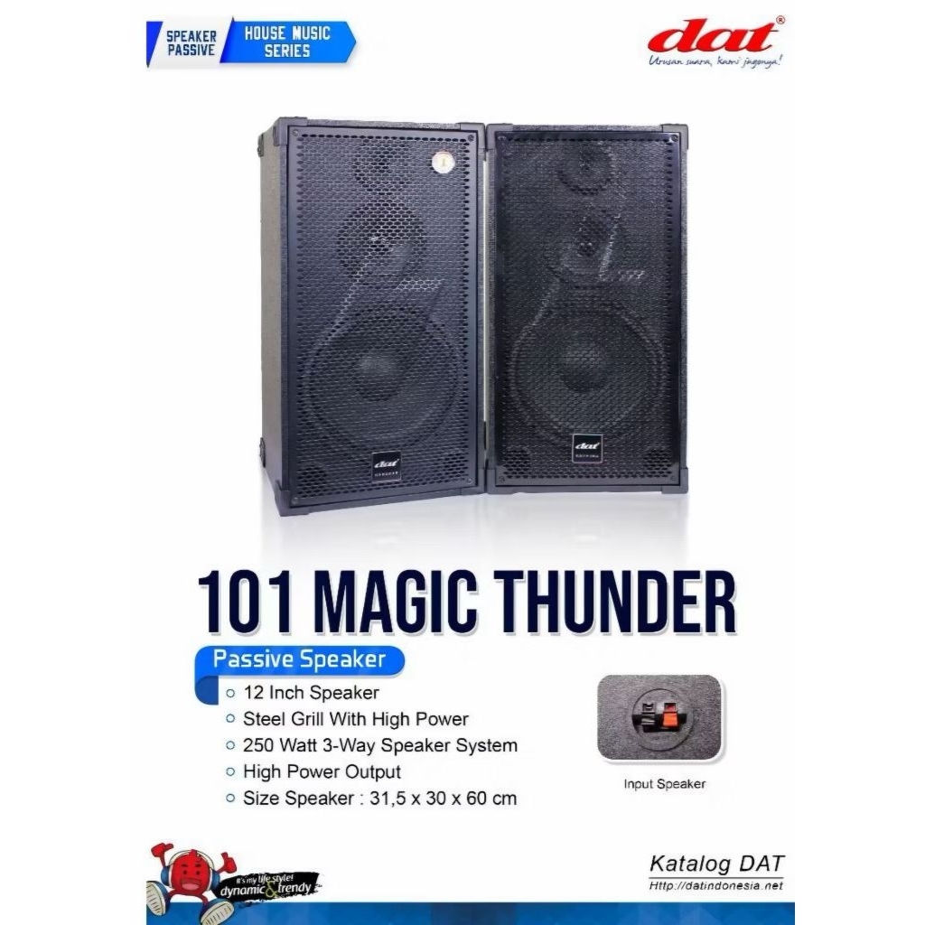 Speaker karaoke dat 10 inch pasif magic thunder 101 pasiv original