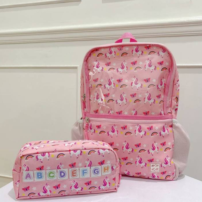 Osharena Tas Ransel Anak Printing Unicorn Free pencil case Kids Backpack Unisex Yume