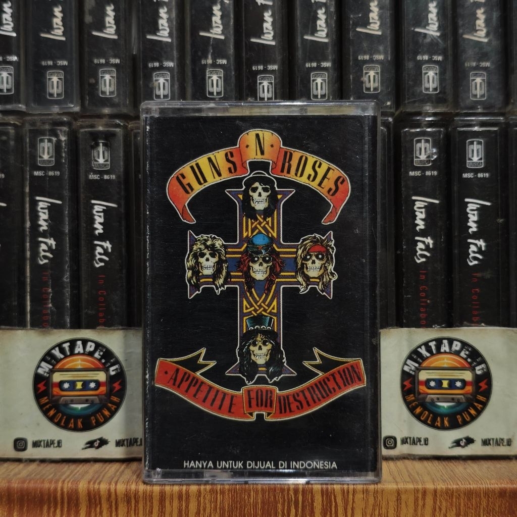 Kaset - Guns N Roses - Appetite For Destruction - Gnr - Kaset Pita - Radio Tape - Radio - Pemutar Ka
