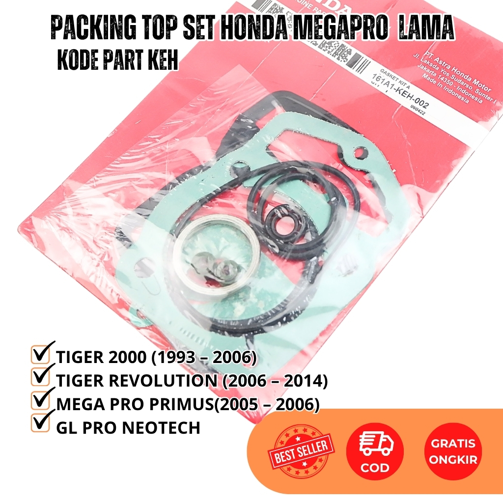 Paking Top Set Honda MegaPro Primus - GL Pro Neotech - Tiger - Perpak Packing Set Blok Seher Mega Pr