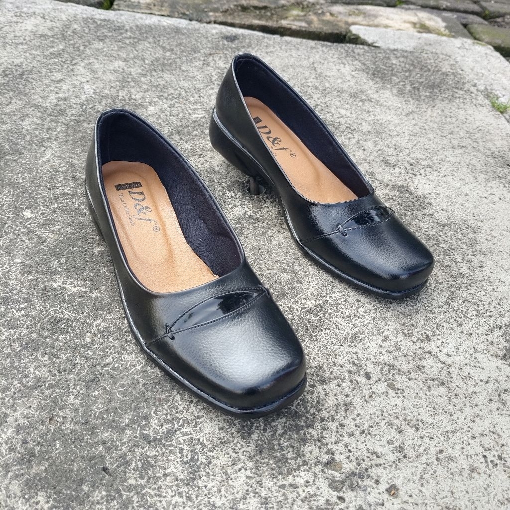 Sepatu Pantofel Wanita Sepatu Loafer Kasual Dan Formal Kulot Motih Hak 3cm ukuran 36-43