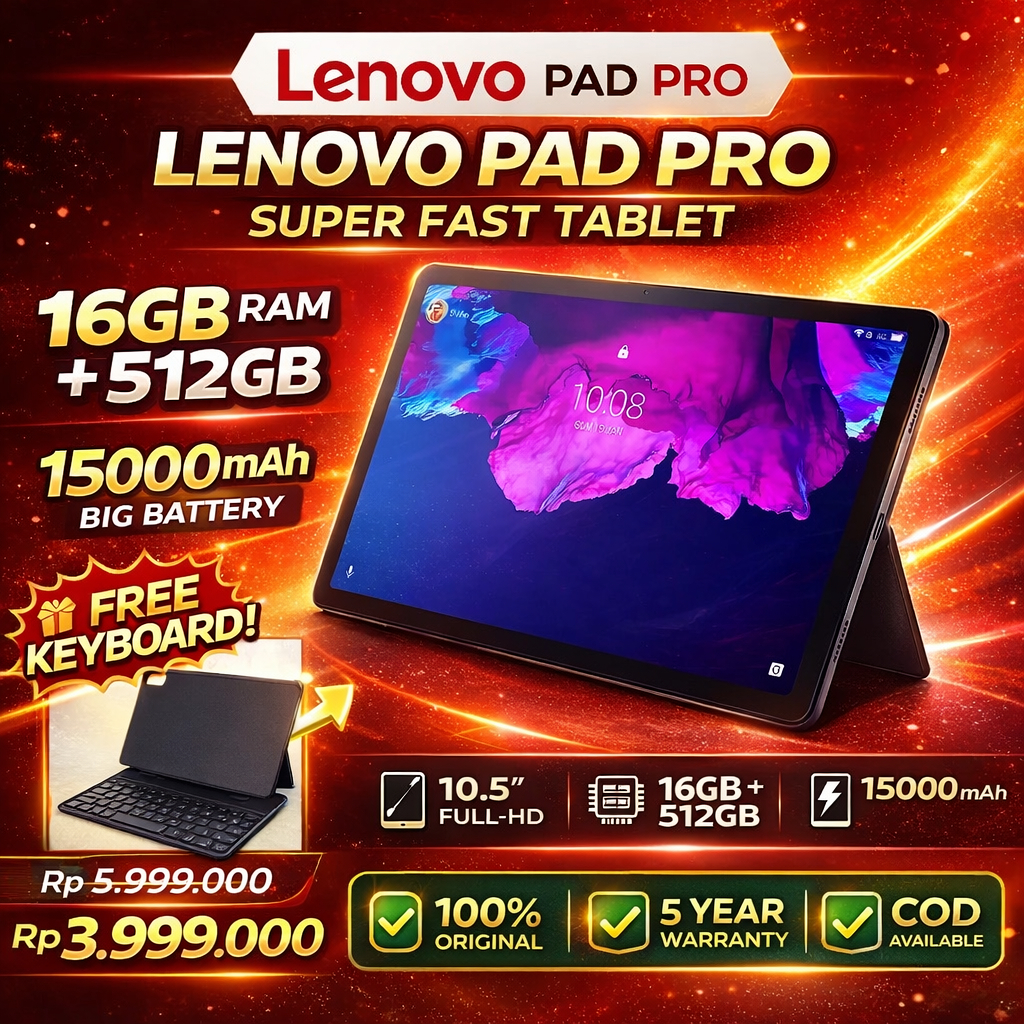 2026 Lenovo Tab12 inci Android 12.0 RAM 12GB ROM 512GB Tablet Android SIM Ganda 4G/5G LTE WiFi 2.4/5