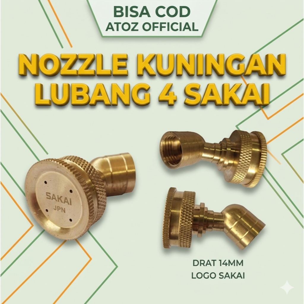 Nozzle Spuyer Kuningan 4 Lubang Sakai -NOZZLE / SPUYER / NOZEL SPRAYER ELEKTRIK