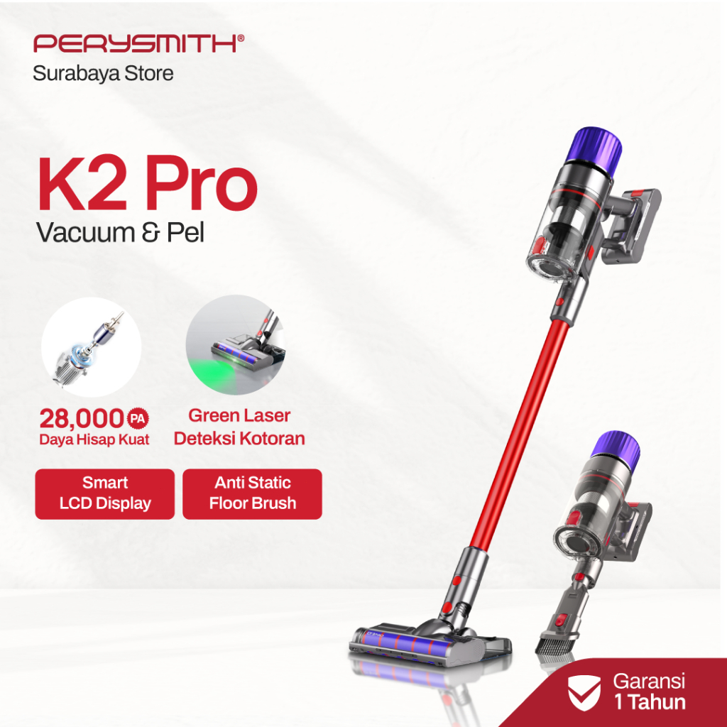PerySmith Surabaya K2 Pro Cordless Vacuum Cleaner Wireless Handheld Vacum Cleaner Home Penyedot Debu