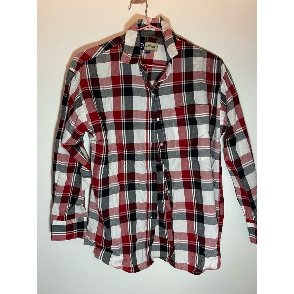 preloved kaos flanel kotak kotak wanita pria
