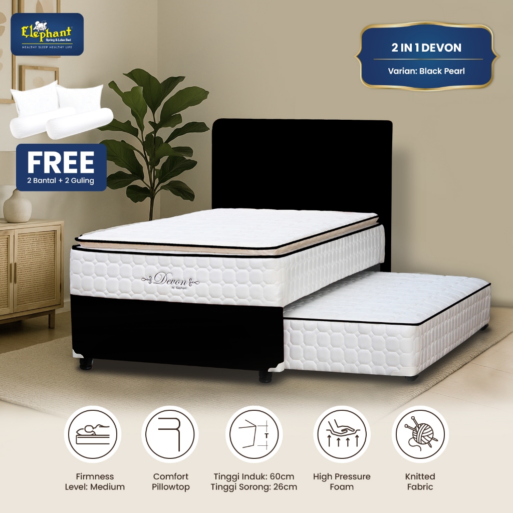 [KJI] Springbed 2 in 1 Devon 100 x 200 / 120 x 200 / 140 x 200