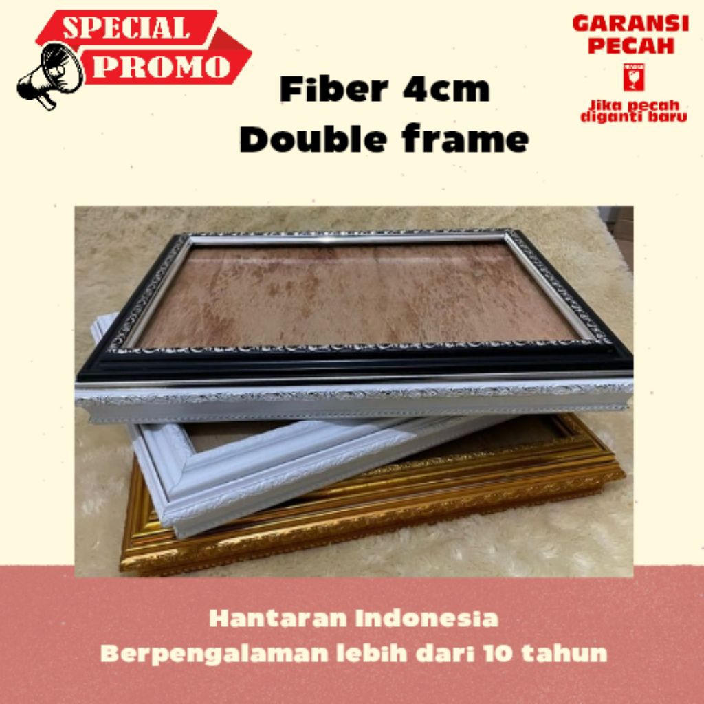 BOX HANTARAN FIBER 4 CM DOUBLE FRAME | BOX HANTARAN AKRILIK | BOX HANTARAN PERNIKAHAN TERLARIS