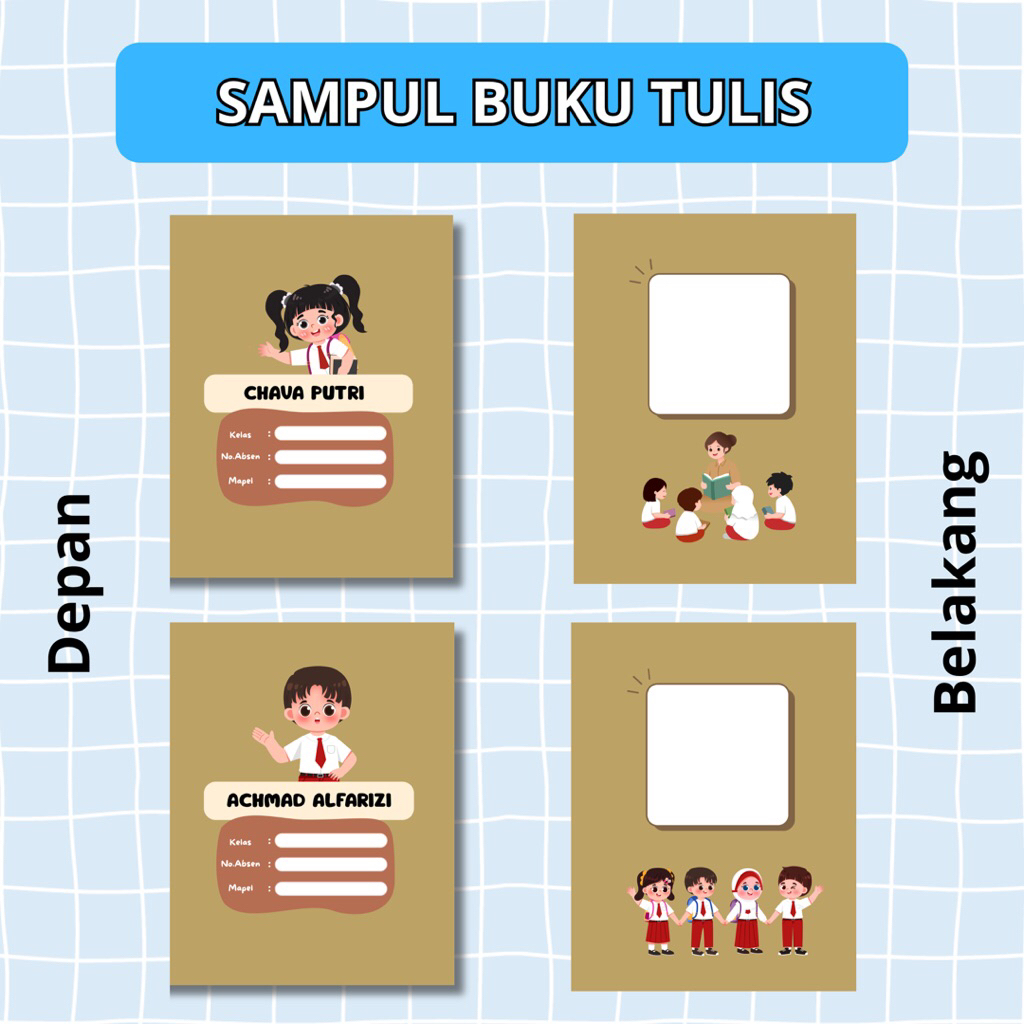 SAMPUL BUKU TULIS COKLAT | SAMPUL BUKU SIDU | SAMPUL BUKU ANAK SEKOLAH