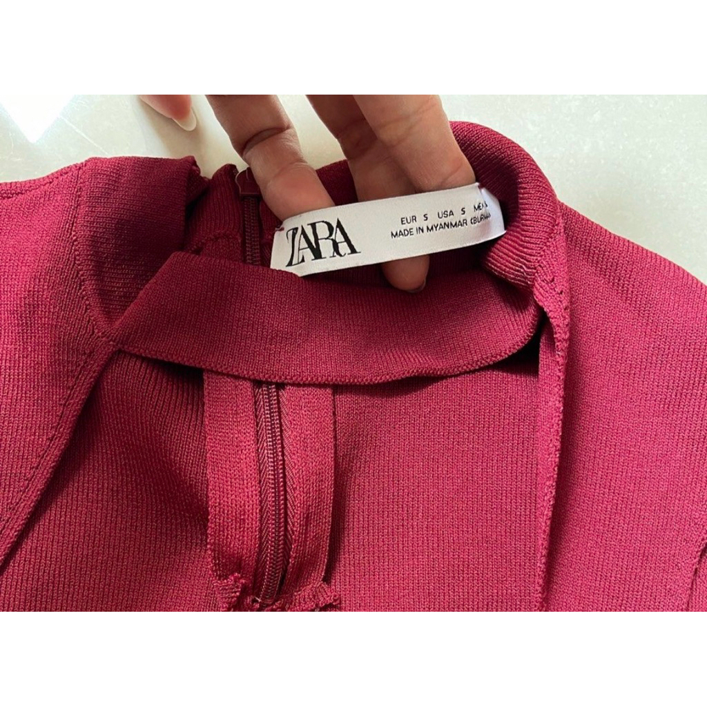 tanktop zara maroon / atasan zara knit