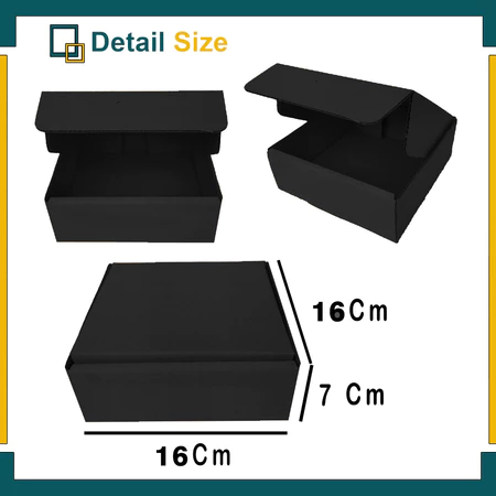 Box Full Hitam Polos Kotak Hampers Ukuran 16x16x7 Cm Dus Packaging Hadiah Kado Hampers