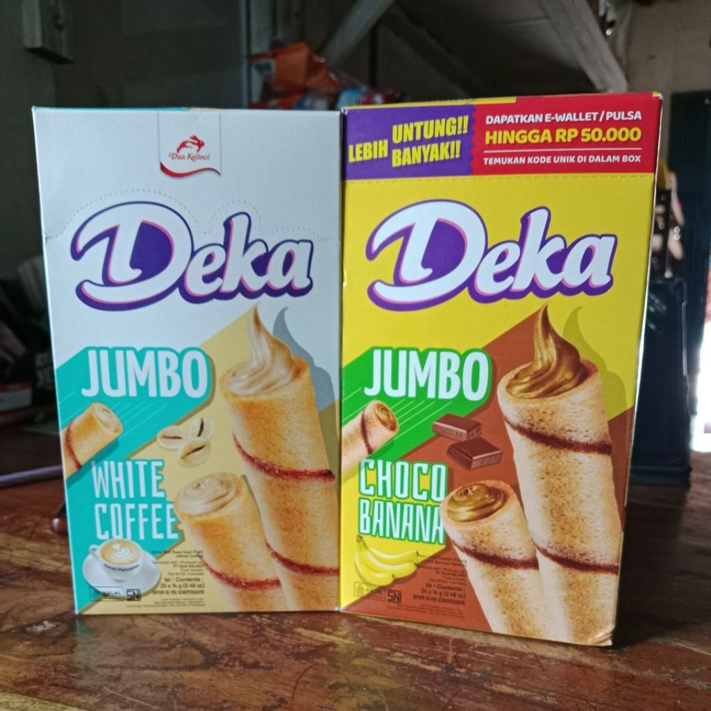 Deka Wafer Roll Jumbo Choco Banana / White Coffee 336g
