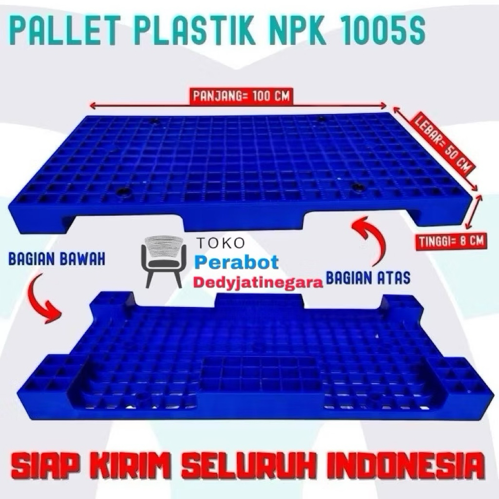 Palet Plastik 100 x 50 x 8 Cm / Tatakan Barang Serbaguna