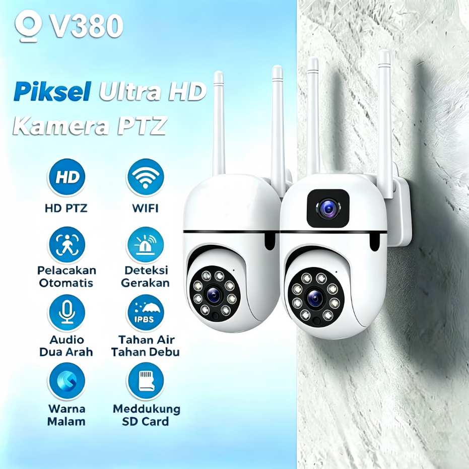 V380 Pro Wifi Cctv Indoor Two Y Audio Deteksi Gerakan Alarm Suara Rekam Ke Cloud Pau Dari