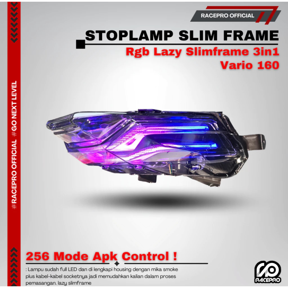 Slimframe Racepro Lazy Slimframe RGB Vario 160 STOPLAMP VARIO 160 Lampu Belakang Vario 160 LAZY RGB