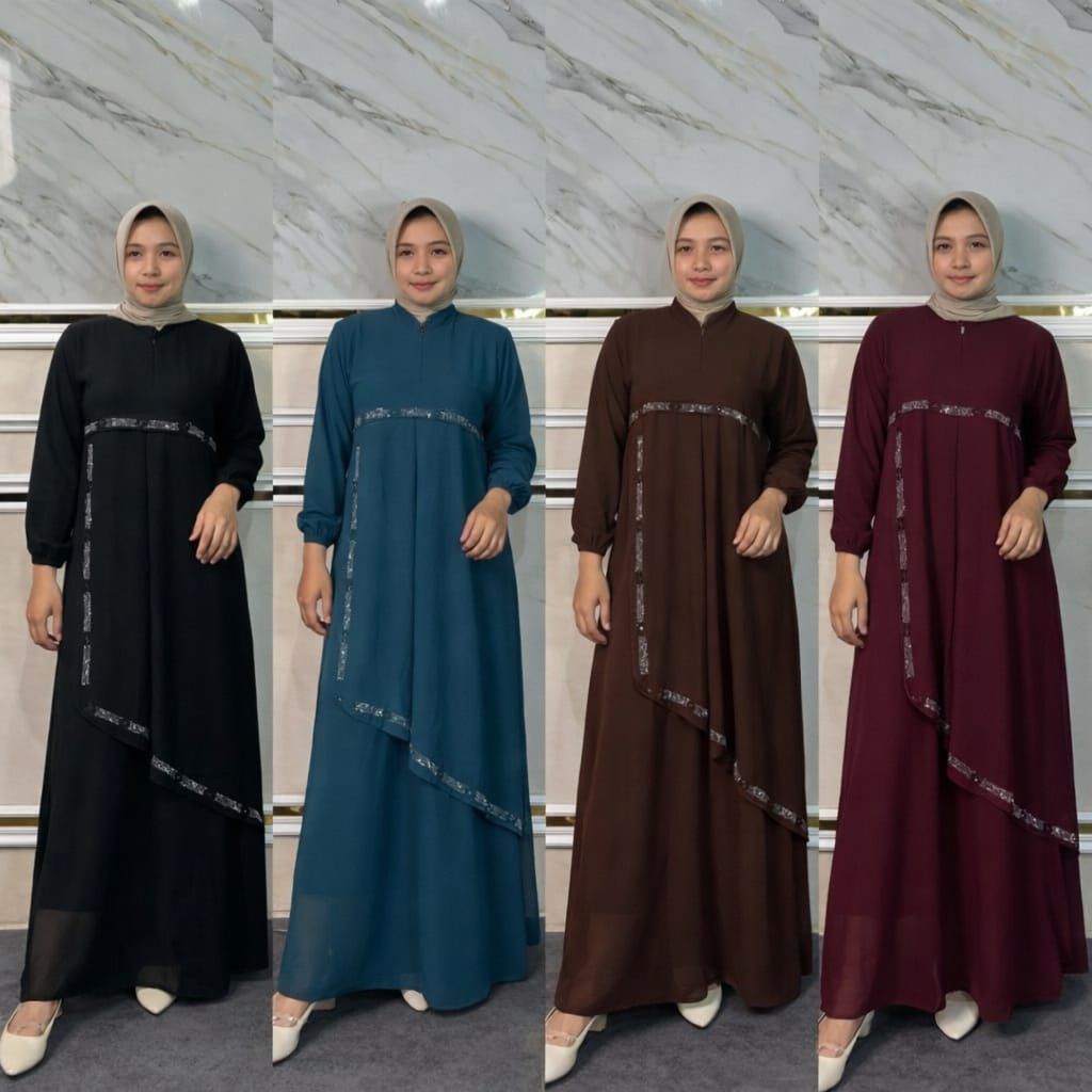ZEEHAN DRESS BY SrieRizky01 Gamis Terbaru 2026 Bahan Ceruty Babydoll