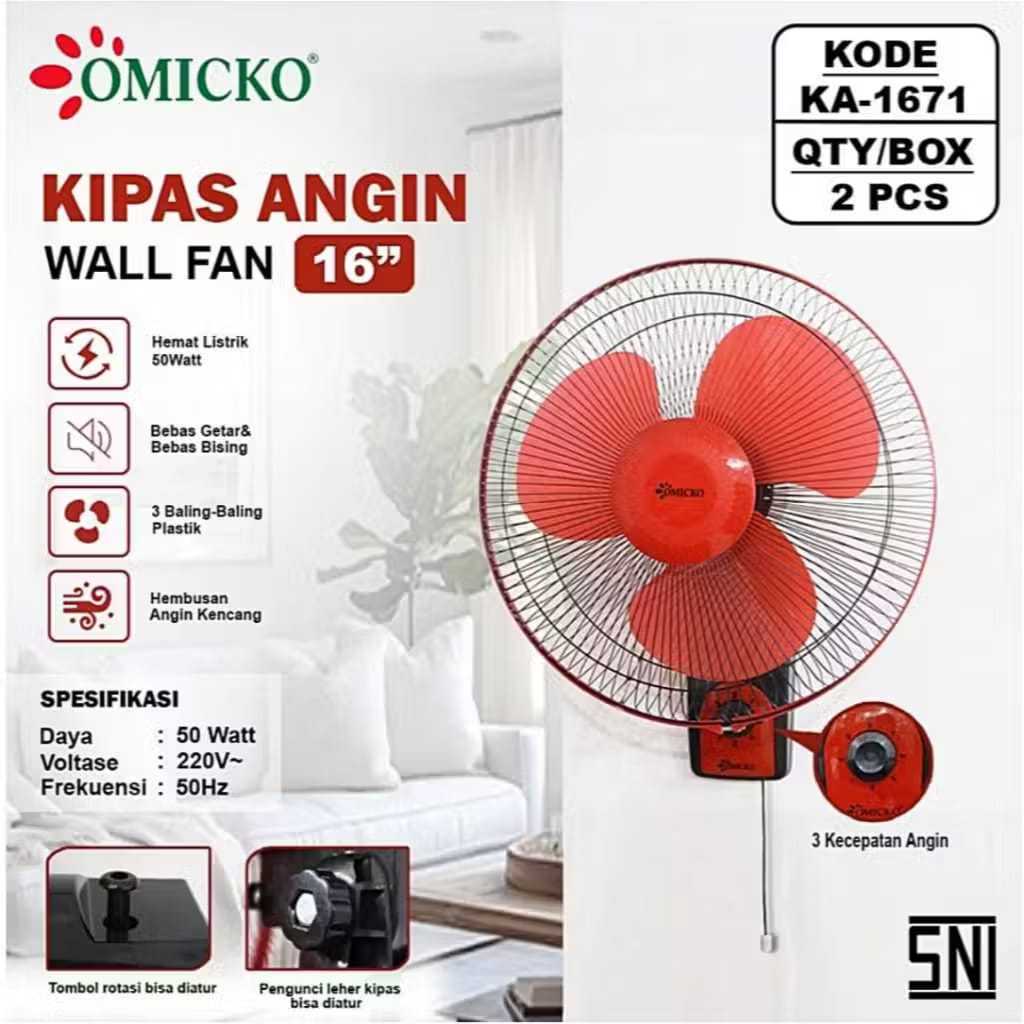 Kipas Angin Dinding Kipas Angin Gantung 16 Inch Wall Fan Kipas Dinding/ Kipas Angin Tembok BATAM