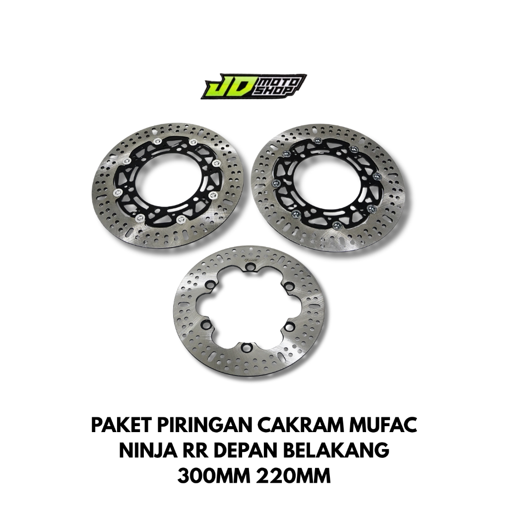 PAKET PIRINGAN CAKRAM MUFAC NINJA RR DEPAN BELAKANG 300MM 220MM